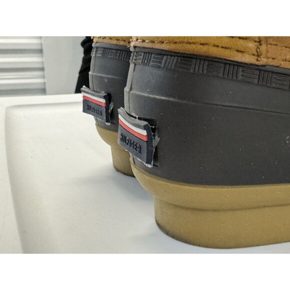 Tommy Hilfiger Boots Womens 8M Russel Duck Beige Leather Lace Up Casual Ankle - Picture 5 of 7